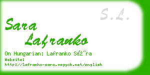 sara lafranko business card